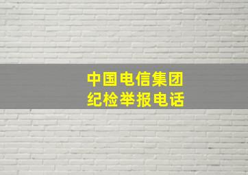 中国电信集团 纪检举报电话